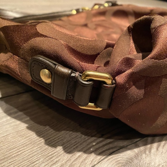 Coach Signature Brooke Mahogany Sateen Shoulder Bag - Picture 4 of 6